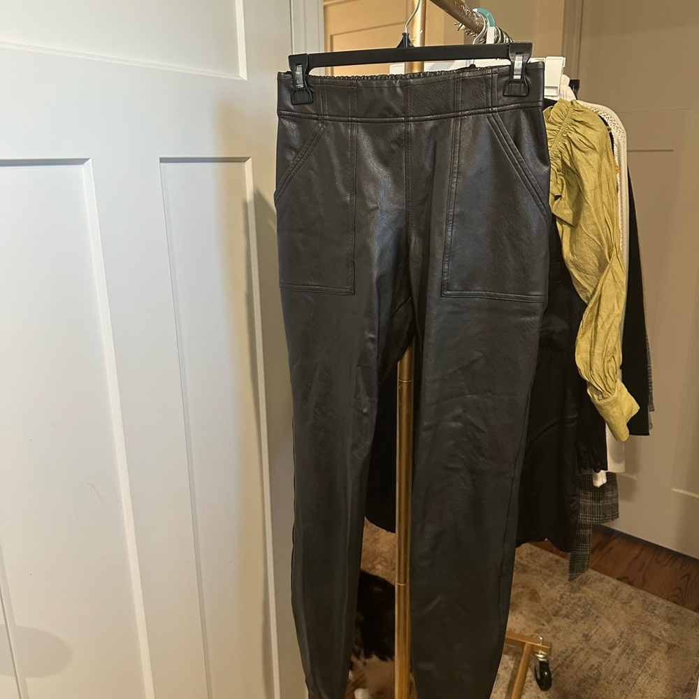 Black Faux Leather Pants